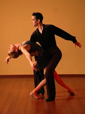 Adults dancing ballroom in hold at a weekly class in Nottingham