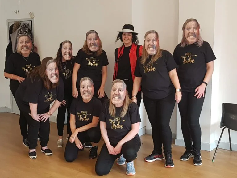 Thriller hen party dance class in Nottingham, group mid zombie routine